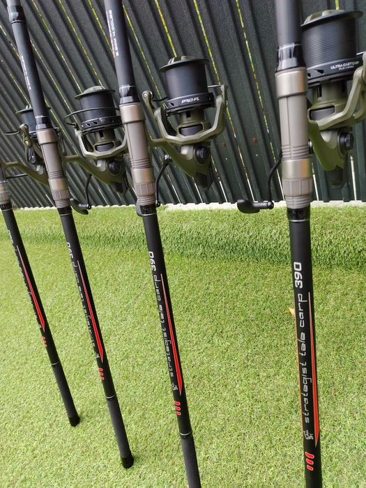 Set 4 lansete FL Strategist Tele Carp 3.9m + 4 Ultra Carp Flx 14000