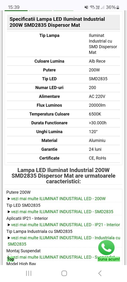 Vând două lămpi Led iluminat industrial