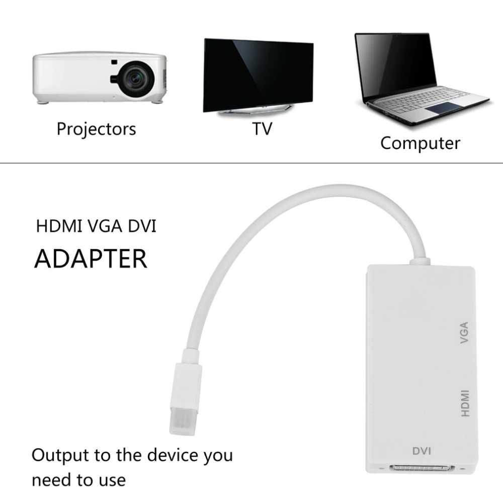 3в1 адаптер Mini Display Port / Thunderbolt към  HDMI - DVI -  VGA