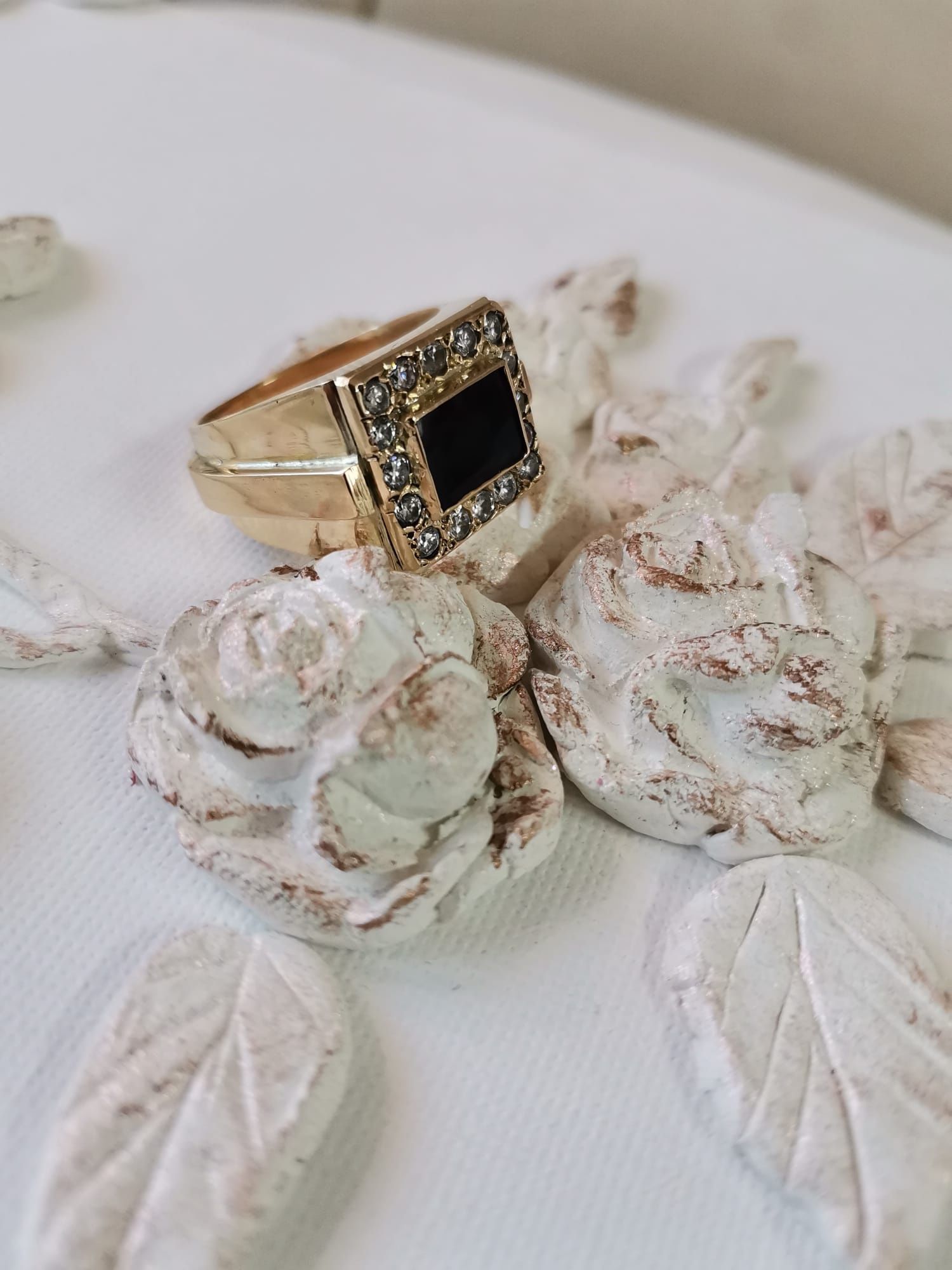 Bratara aur 18k alb/galben+ diamante model cuban deosebit