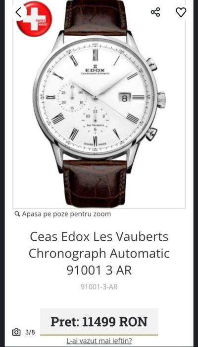 Ceas Edox Les Vauberts Chronograph Automatic 1685