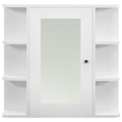 vidaXL Dulap de baie cu oglindă, alb, 66x17x63 cm, MDF