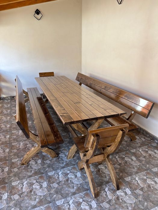 Set terasa masa cu banci si scaune foisor, terasa, filigorie