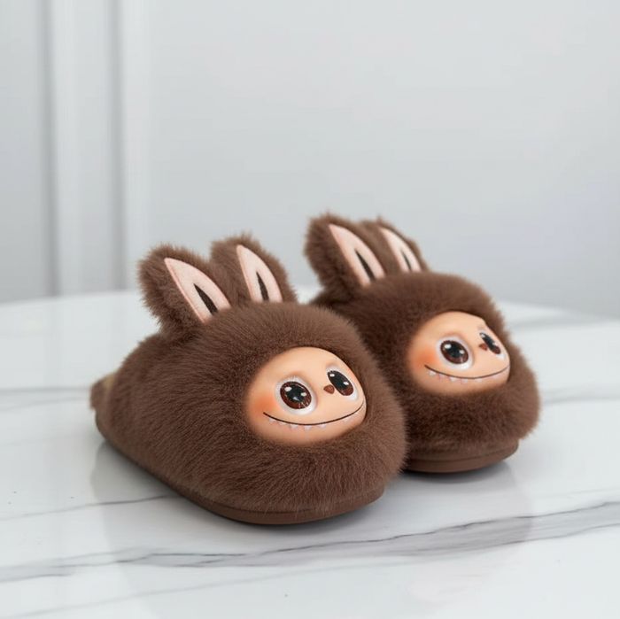 Детские тапочки, лабубу, шерстяные,