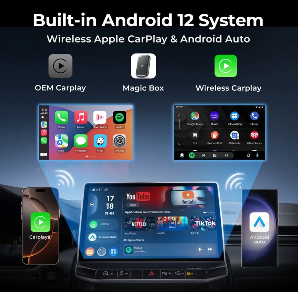 TIMEKNOW 2025 Новый 3 в 1 CarPlay  Поддержка Youtube  Универсальный