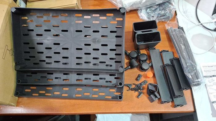 Carucior Ronlap, 3 niveluri, cu roti, negru