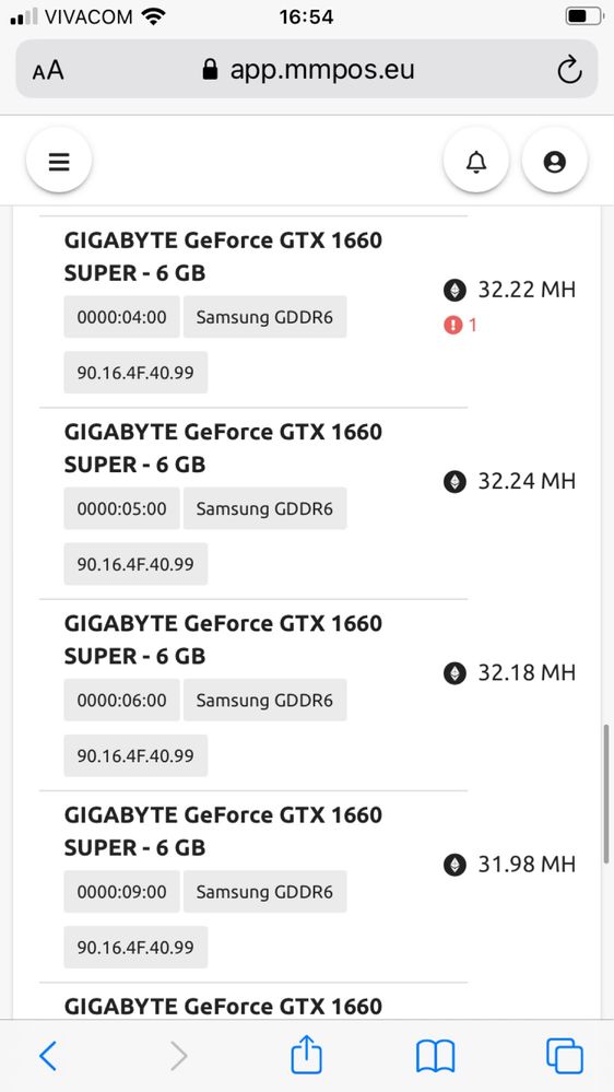 mining rig nvidia GTX 1660 super
