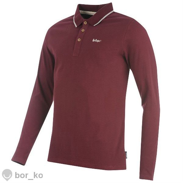 Мъжка блуза с яка Lee Cooper Peached Long Sleeved Polo Mens