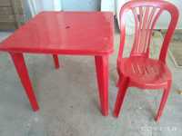 Пластмассовые столы и стулья