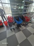 Тележка корзина покупательская супермаркета магазина пластик хром