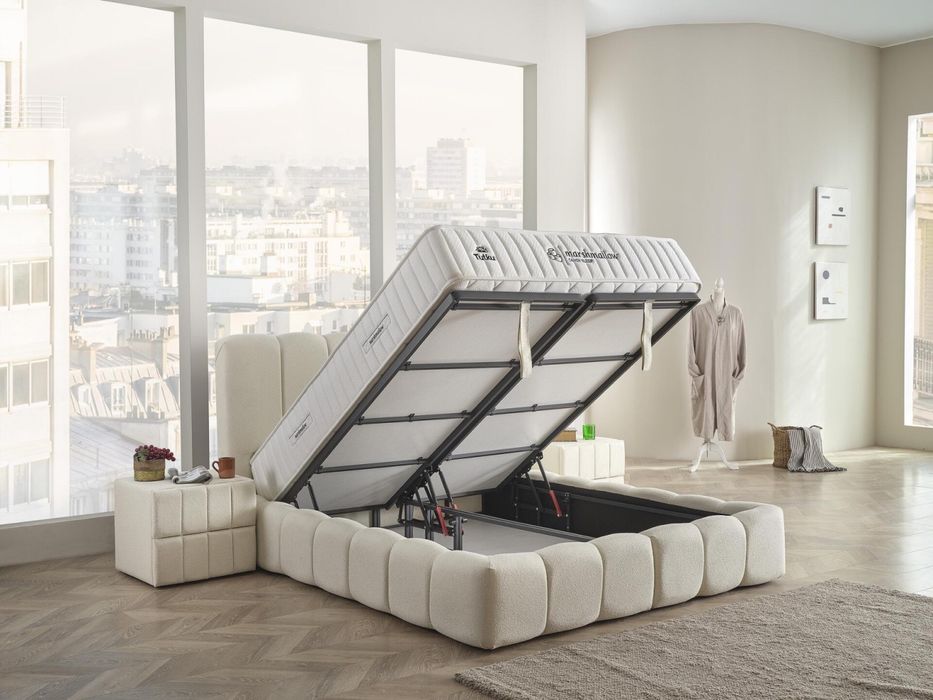 Тапицирано легло Marshmallow Светло сиво