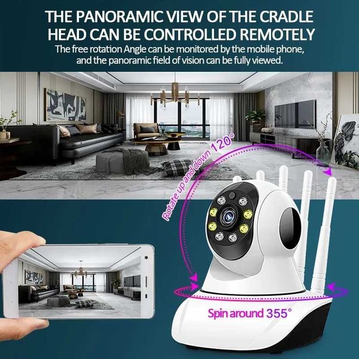 Baby monitor - camera supraveghere interior motorizata 4antene