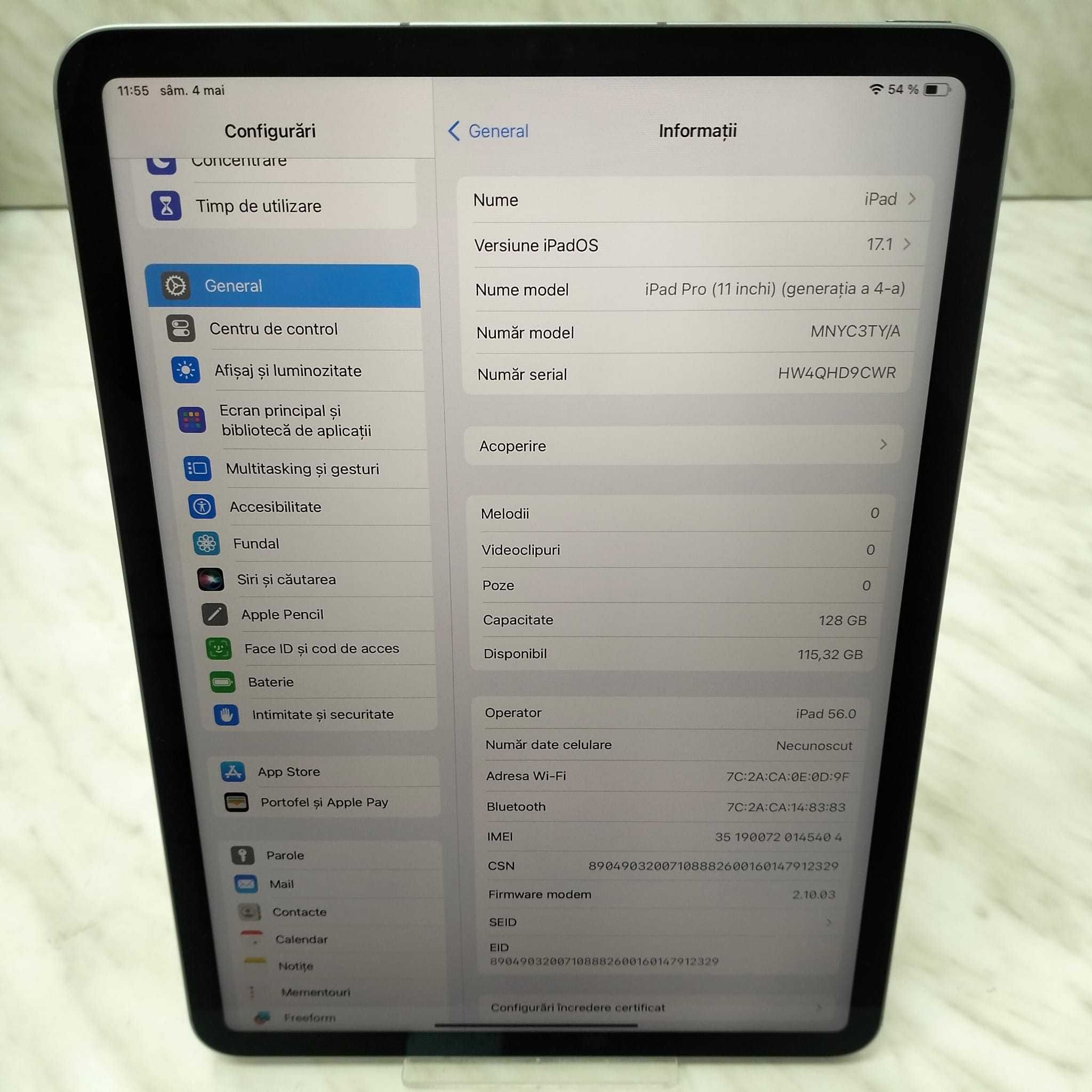 Tableta Apple iPad Pro 11" (2022) 4th Wi-Fi + Cellular 5G 128GB 27628