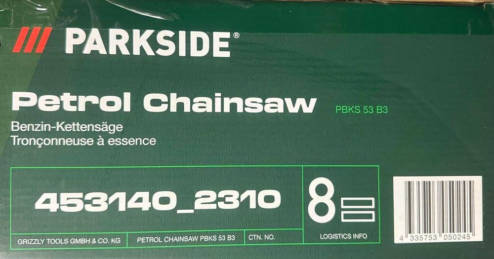 Parkside PBKS 53 A2 бензинова верижна резачка/2.72 HP/53 cm³/44 cm