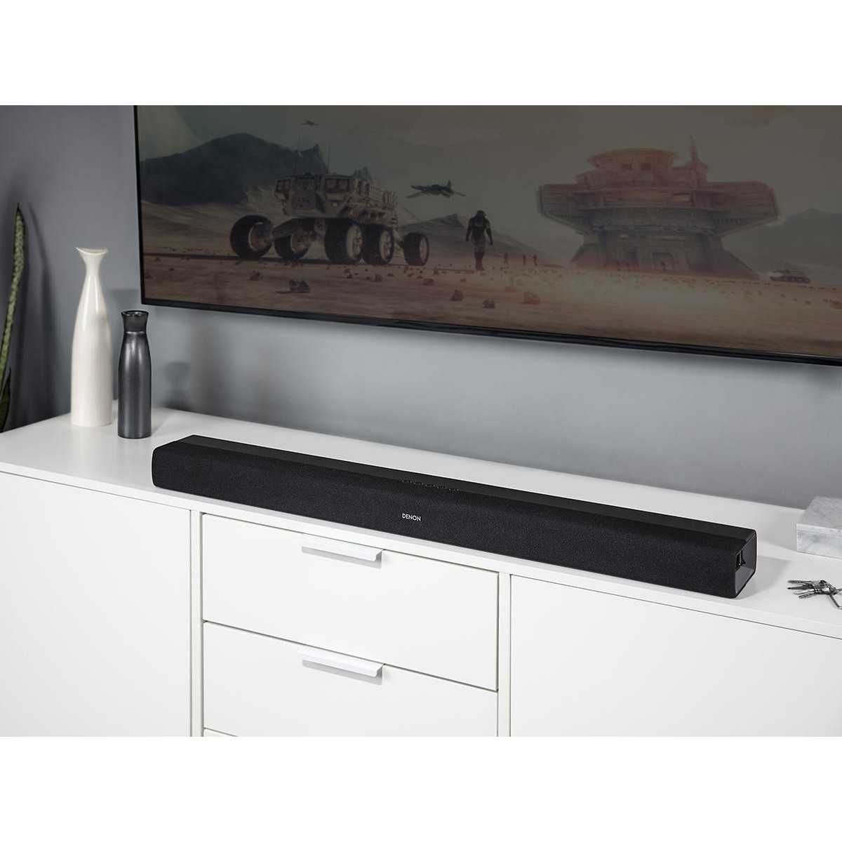 Soundbar Denon DHT-S216, cu subwoofere încorporate.