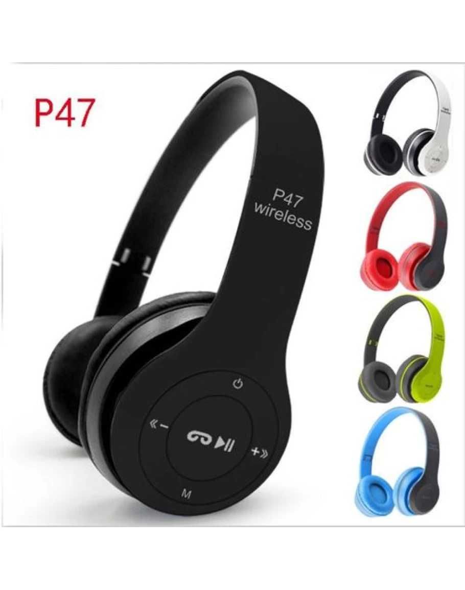Безжични стерео слушалки P47, Bluetooth, FM, MP3, SD