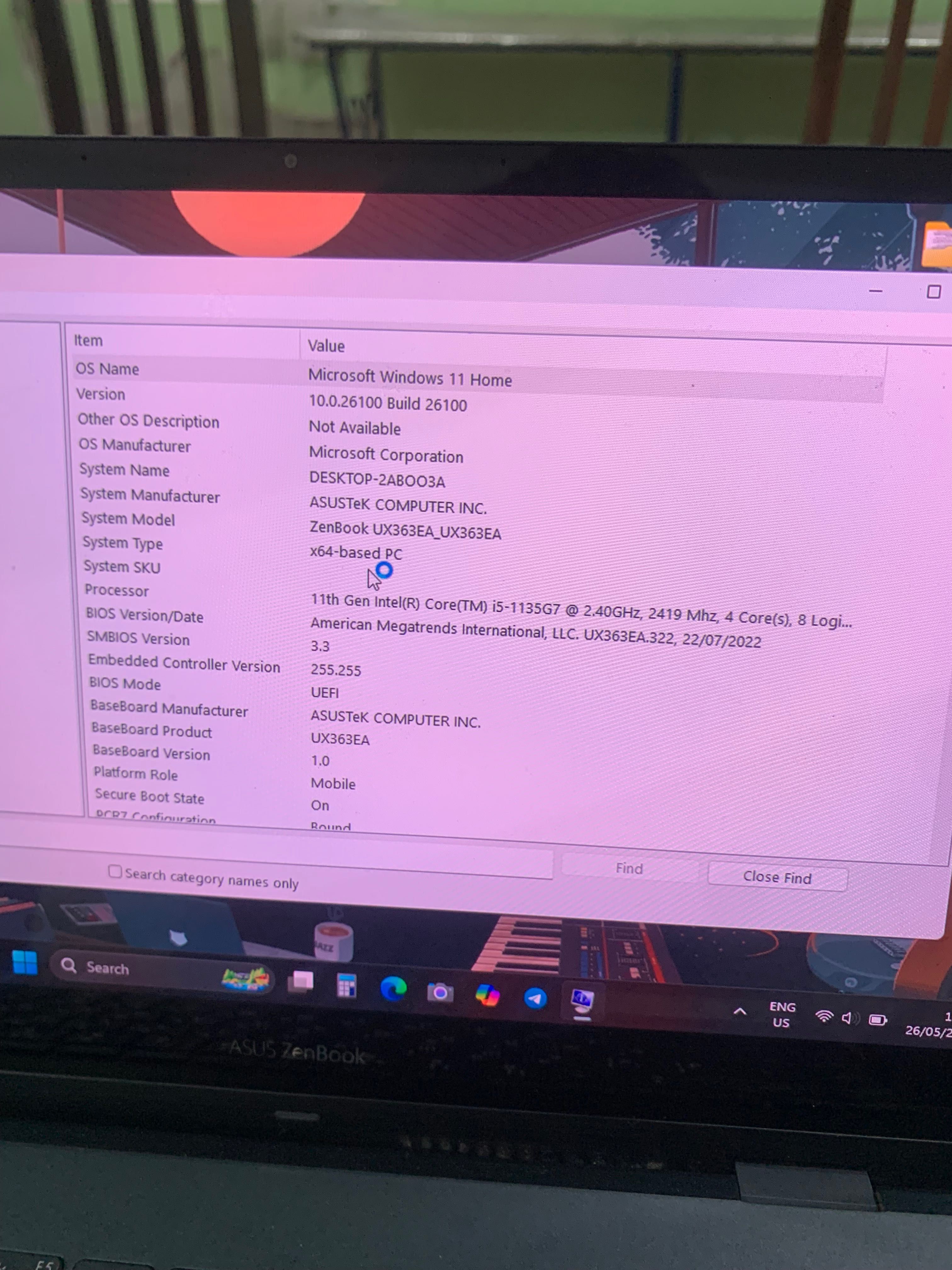 ASUS ZenBook UX363EA sensorli noutbuk sotiladi