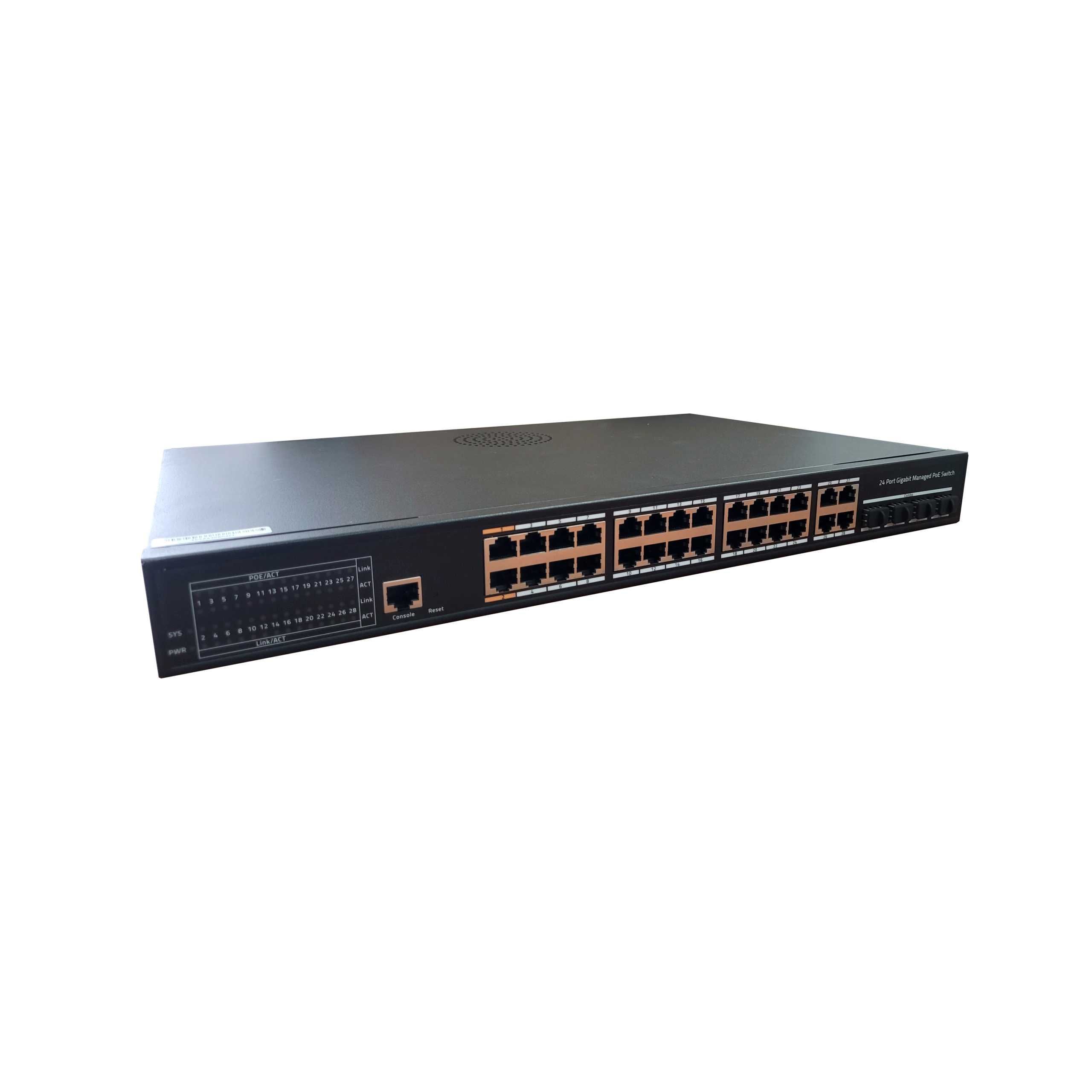 Свитч управляемый ELT - 724P/4G-4SFP-300W Layer2 PoE