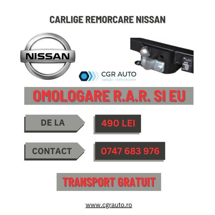 Carlige remorcare Nissan omologate si durabile