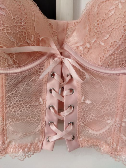 Bustiera corset superb roz din dantela Secret Possessions Xs-S 34/36