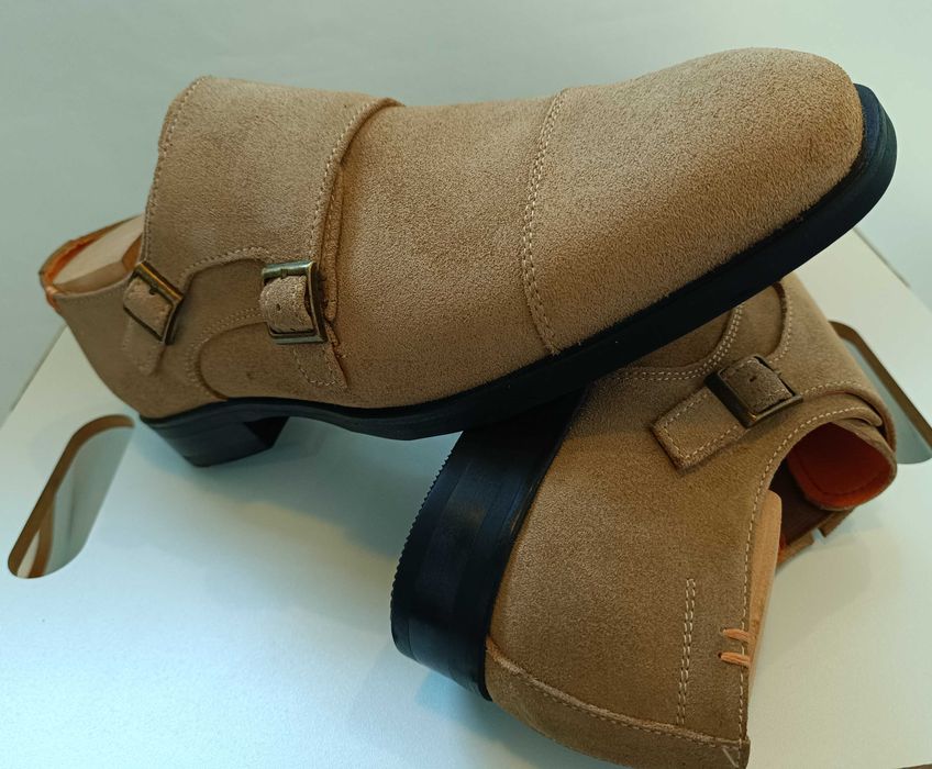Pantofi monk 44 44.5 premium DAHLIN NOI piele naturala lucrati manual