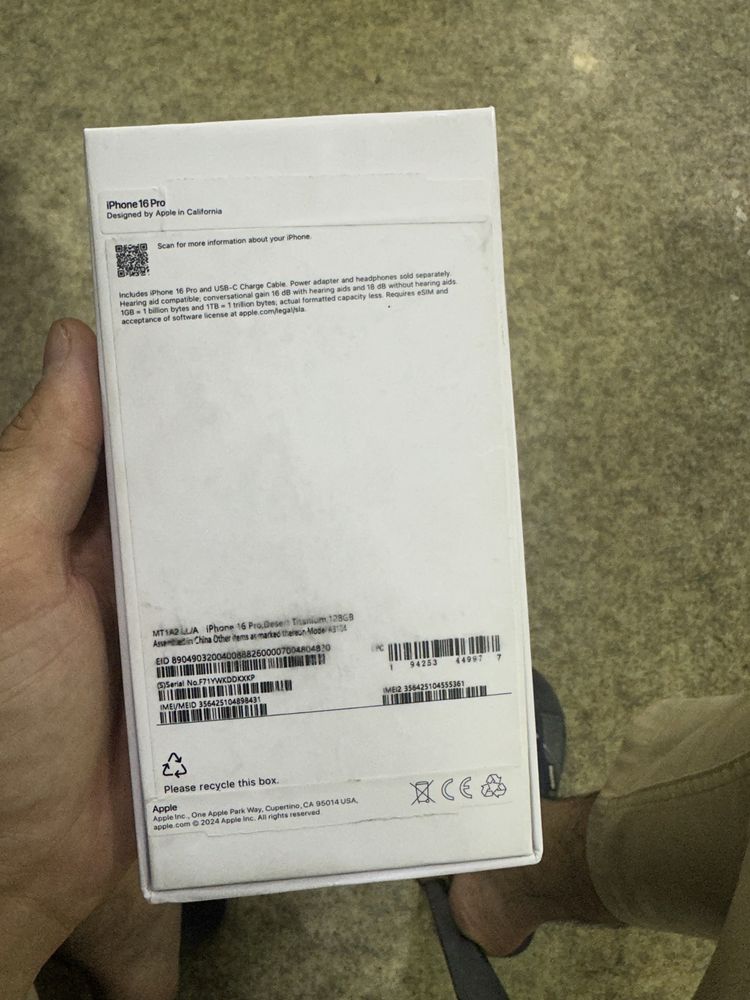 Iphone xr 16 pro ni korpusida pashti yengi LLA 128 gb