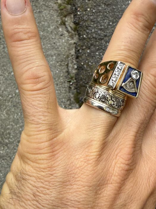 Inel Aur 14k - Masonic - Colegiu - Diamante !