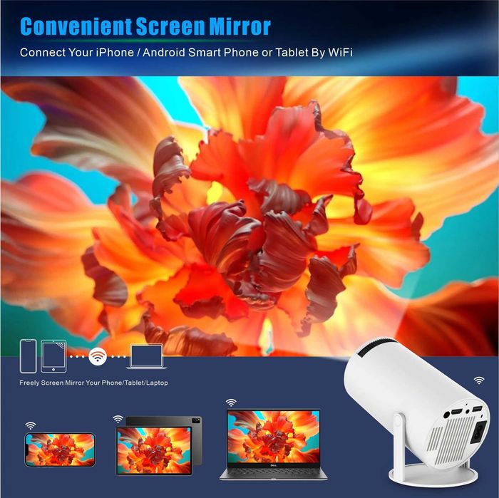 Proiector Smart HY300 Pro Android 11, 720P HD, 160 ANSI, WiFi6, BT5.0