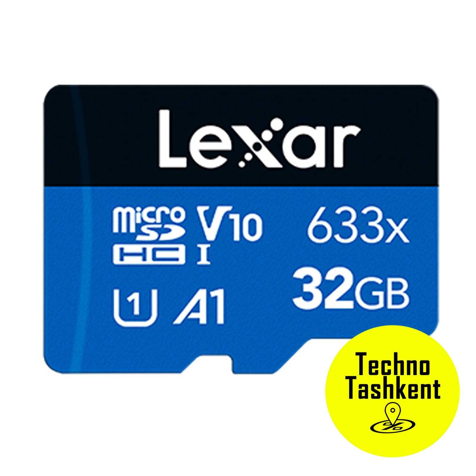 Карта памяти Lexar 32/64/128GB A1, V30, 4K, 100Mb/s microSDXC UHS-I