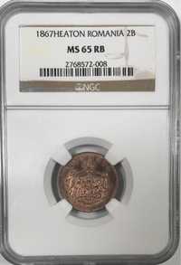 2 BANI 1867. MS 65 RB NGC