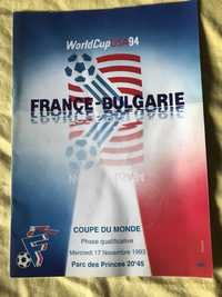 Футболна програма Франция-България 17.11.1993г.