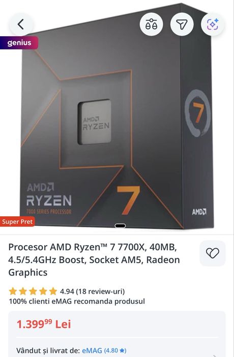 Procesor Ryzen 7 7700x