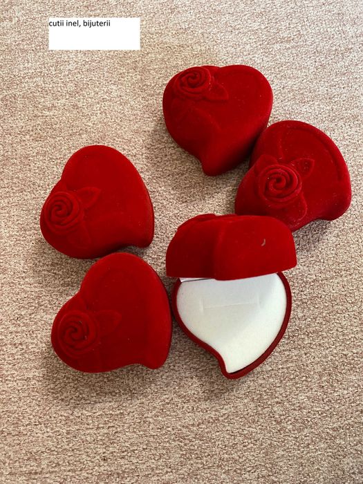Lot cutie inel logodna bijuterii cercei model trandafir inima scoica