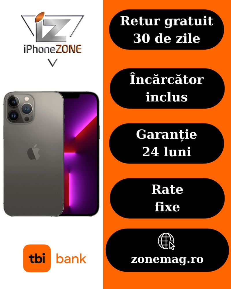 Magazin vinde iphone 13 pro 256gb 100% Grad A Garantie 24 luni