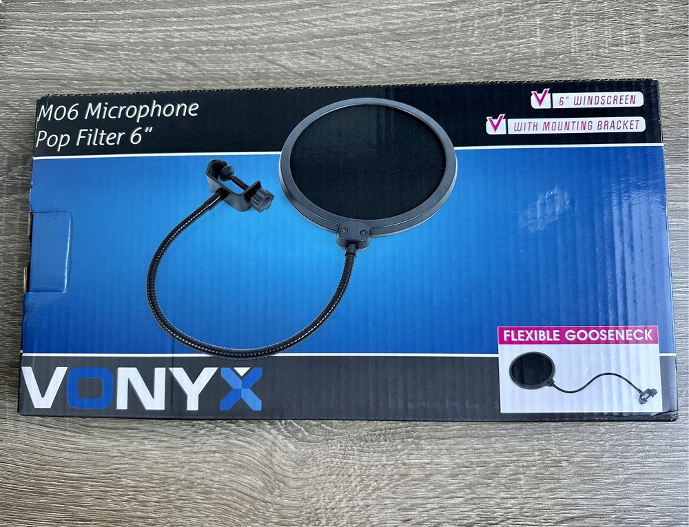 Vonyx M06, микрофон поп филтър 6 "щит
