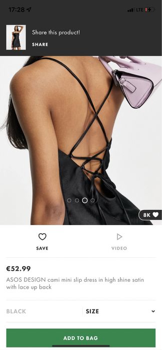 Rochie satin ASOS