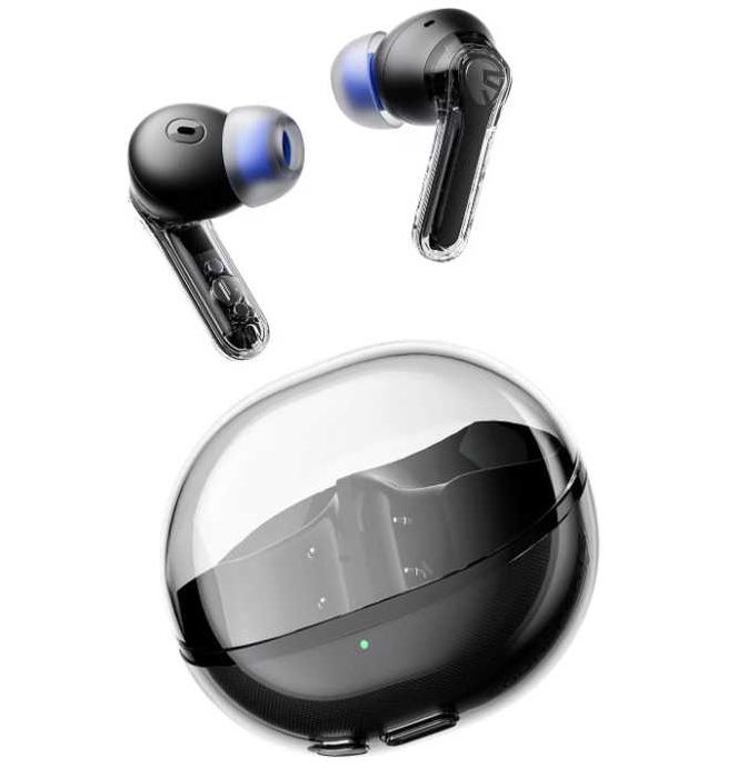 Casti Bluetooth 5.3 SoundPEATS Clear, negre