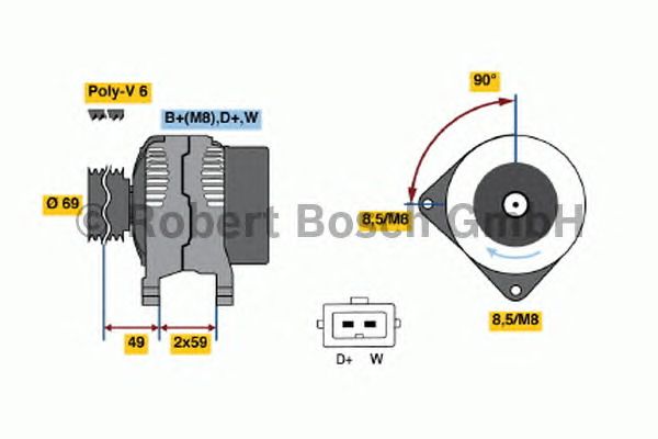 Generator / Alternator VW Volkswagen BOSCH 0986040330