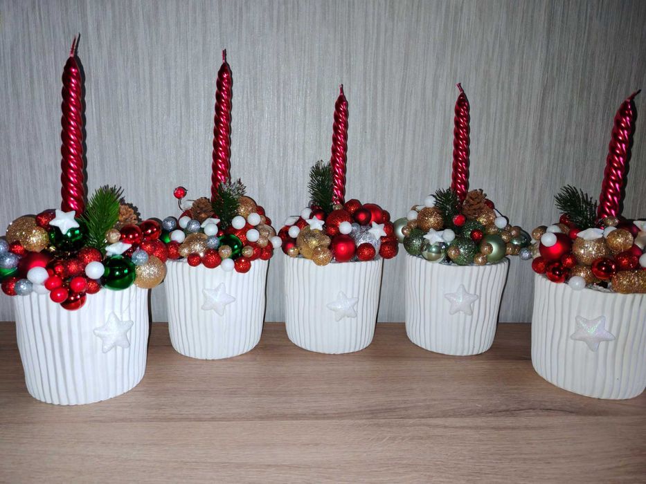 Коледни свещници ръчна изработка