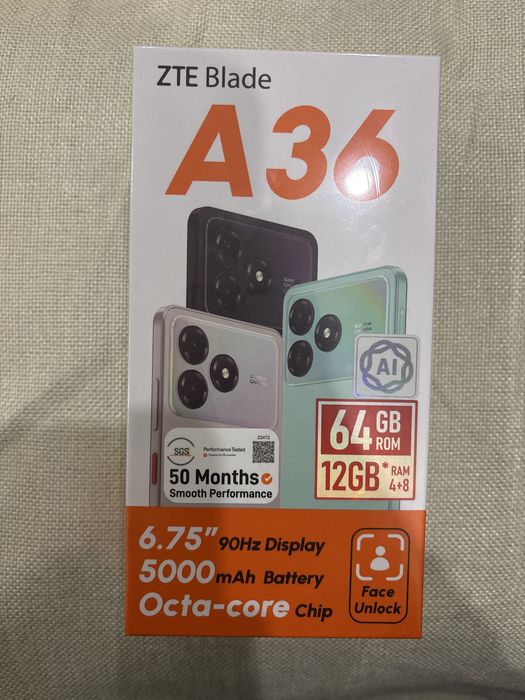 ZTE Blade A36 черный Новый, не вскрывался, в пленке.
