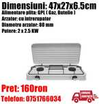 Plita Aragaz Mini 2 Ochiuri Arzator Gaz Bucatarie Livrat Gratuit AB