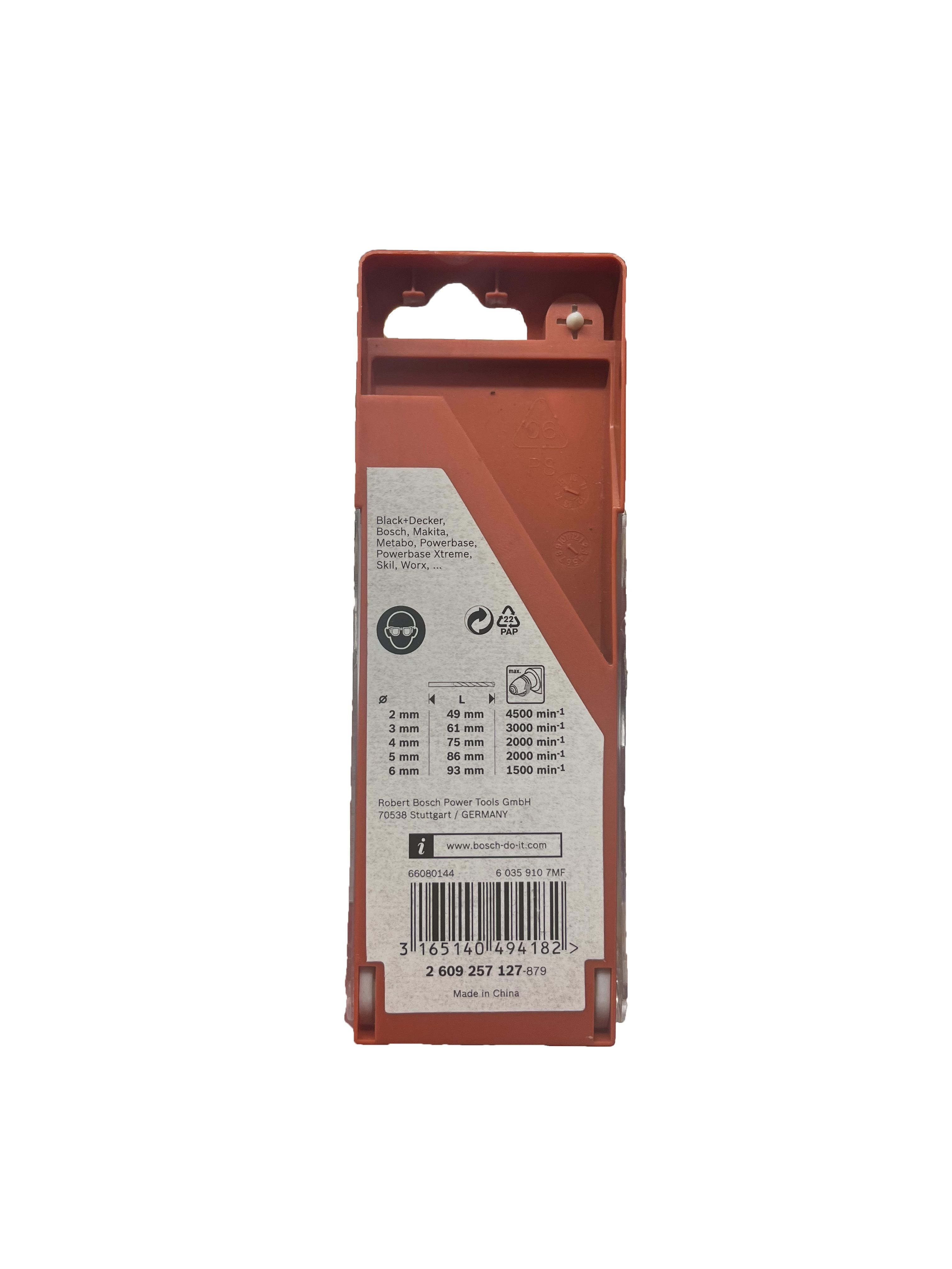 Set burghie metal HSS Bosch Hobby Ø2-6 mm, 5 piese, cu hexagon