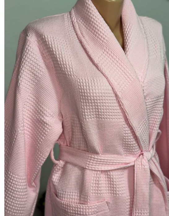 Вафельный халат розовый