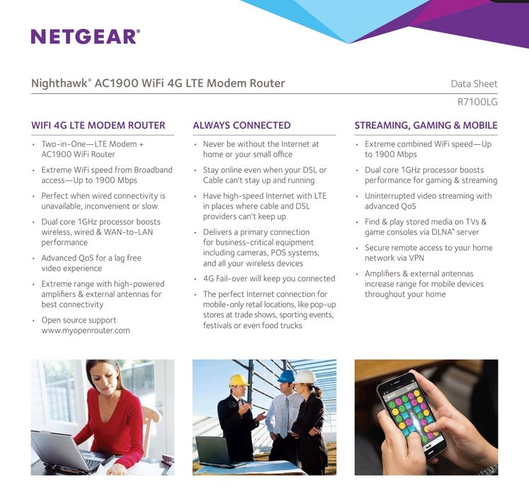 Router LTE Netgear ac1900 r7100ag wifi