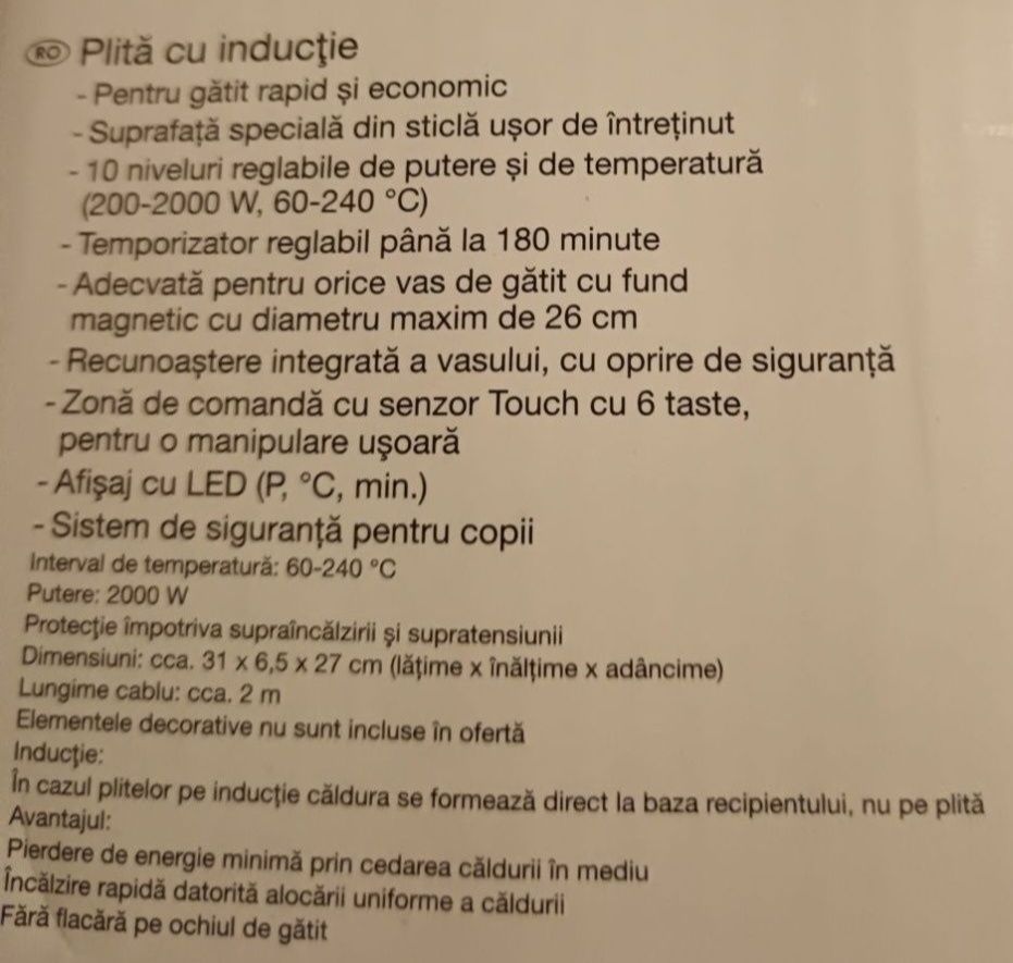 Plita cu inducție Silver Crest
