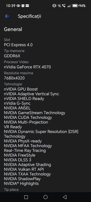 Placa video Palit RTX 4070 GamingPro, 12GB GDDR6X, 192-bit