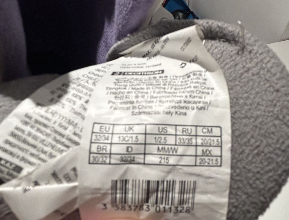 Patine gheată OXELO Play 3 Alb Fete reglabile ( marimea 32-34)