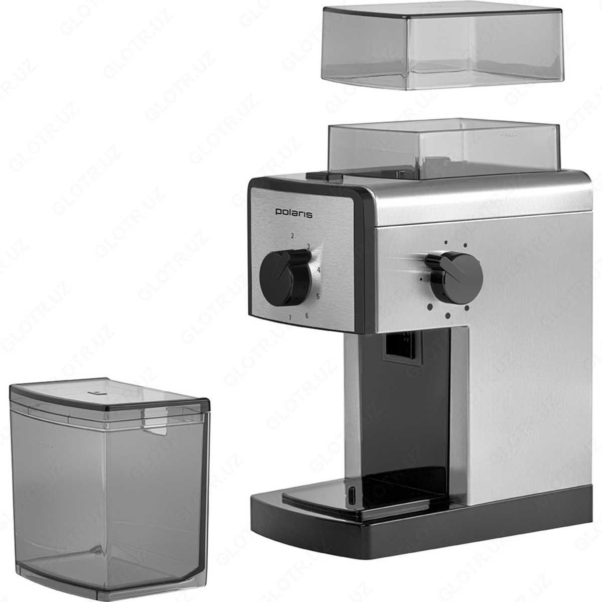 Кофемолка Polaris PCG 1620 емкостью на 100 гр молотого кофе.
