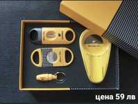 Подаръчен комплект за пури COHIBA,пепелник,резачка,ножичка и пънч