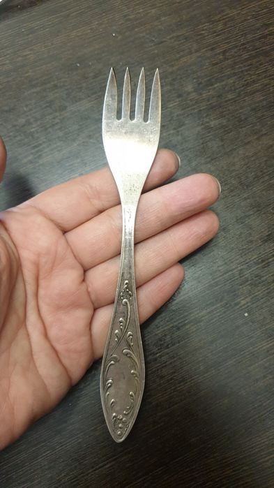 Десертные вилки мельхиор рисунок "Пламя"